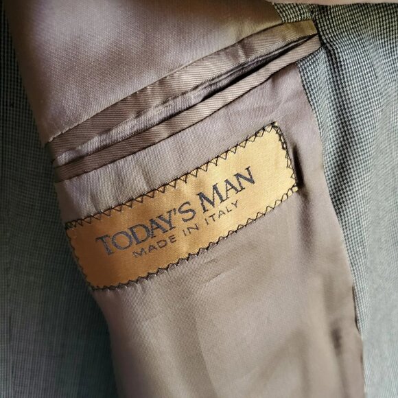 MEN'S BLAZER AND VEST SIZE R48 TODAY'S MAN MADE IN ITALY LIGHT OLIVE GREEN - Picture 13 of 14